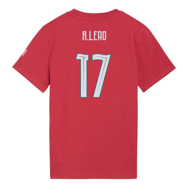 2026-2027 Portugal FtblCulture Tee (Red) - Kids (R.Leao 17)-SoccerKits Hub | Buy Soccer Jerseys Online
